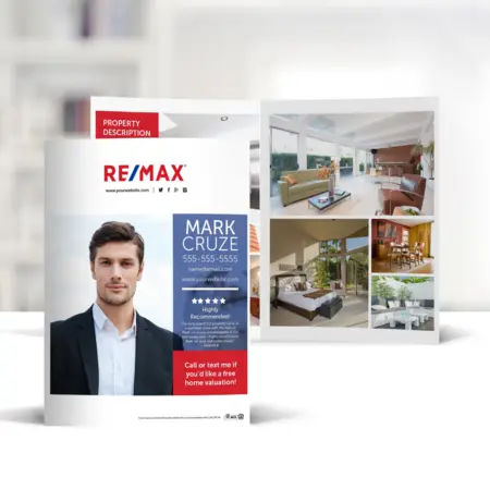 RE/MAX bi-fold brochure with background 4