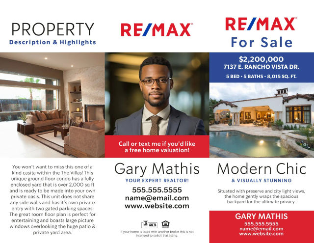 RE/MAX tri-fold brochure design