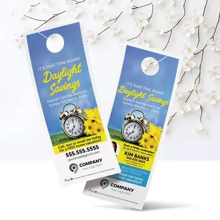 Spring Forward door hanger design