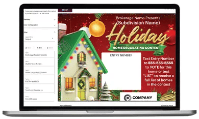 Editing Holiday contest templates on a laptop