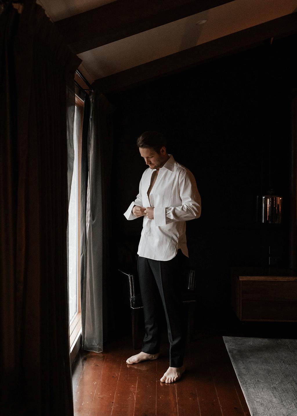 Josh, getting ready at Cradle Mountain Lodge - Peppers ⌘