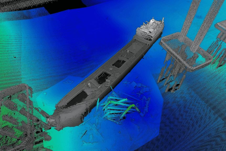 CSIRO mapping of the Lake Illawarra still under the bridge today. ⌘