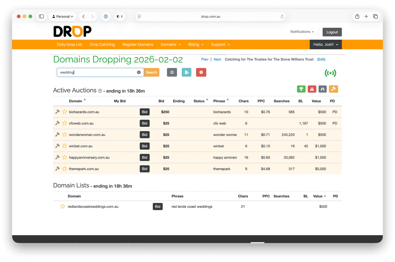 Screenshot of drop.com.au ⌘