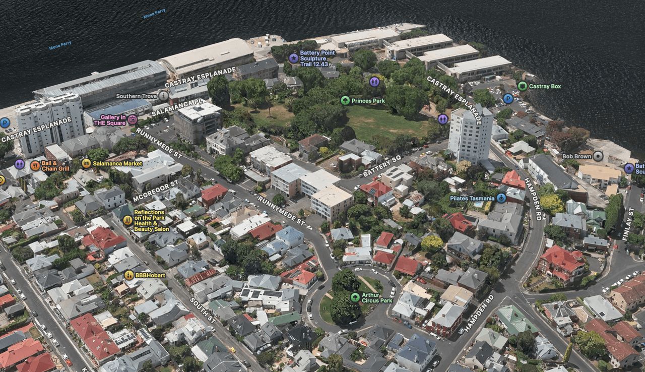 Battery ‘point on Apple Maps looking towards the southeast ⌘