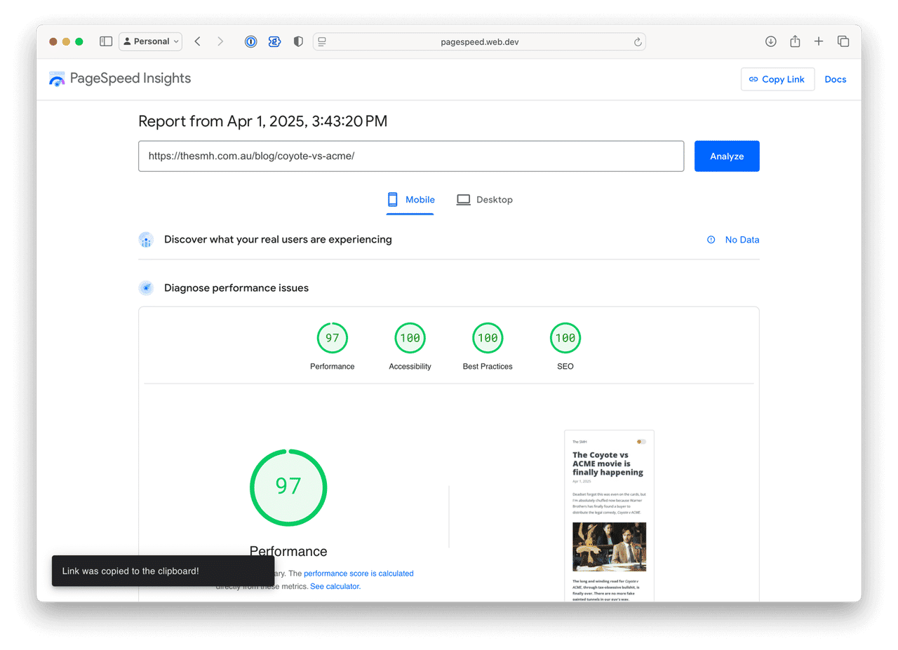 Pagespeed insights of this blog [⌘](https://ik.imagekit.io/withers/google_page_speed_TSblRM21i)