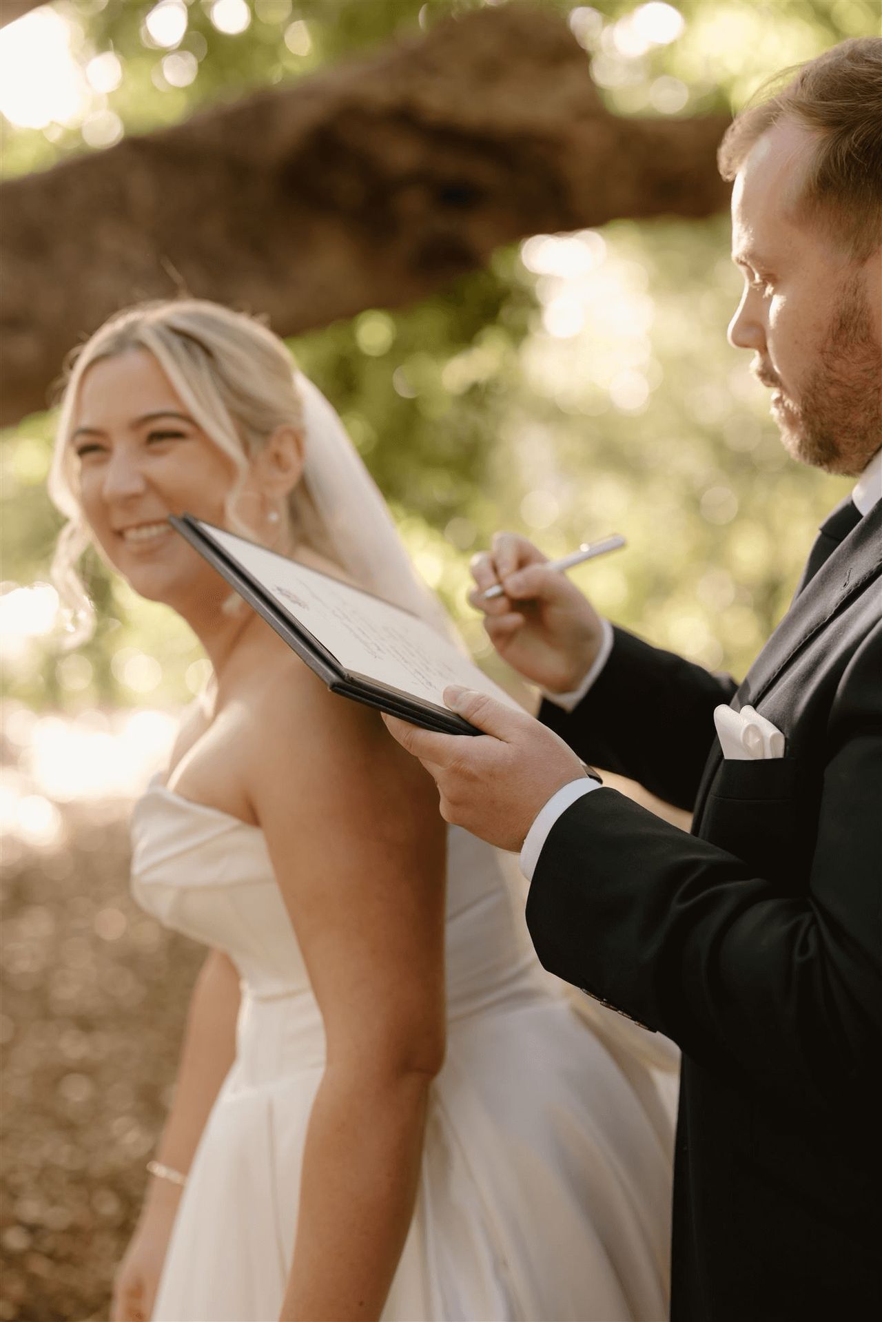 Paperwork signing for marriage ceremony at Brisbane in Queensland, Australia ⌘