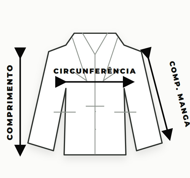 Referência visual de medidas para Blazers