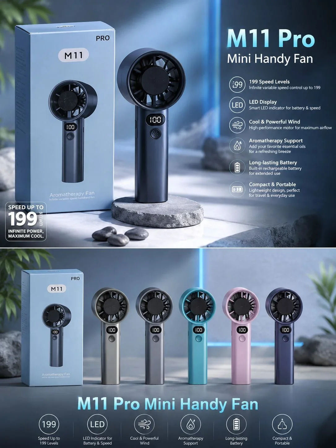 M11 Rechargeable Handheld Fan