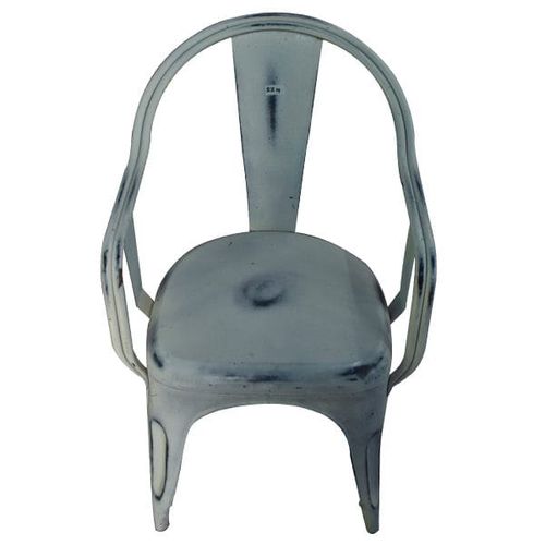 Distressed White Metal Chair As000003