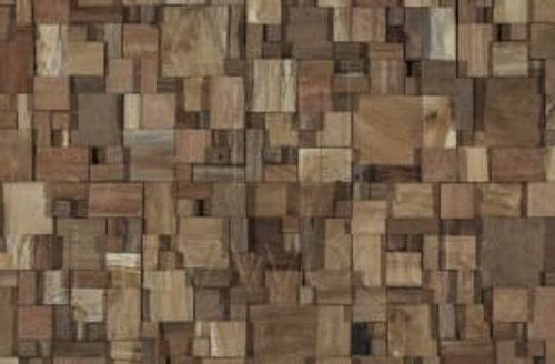 HRC2024 Vertical Reclaimed Solid Teak Unfinished Mesh Backed Cladding Panel