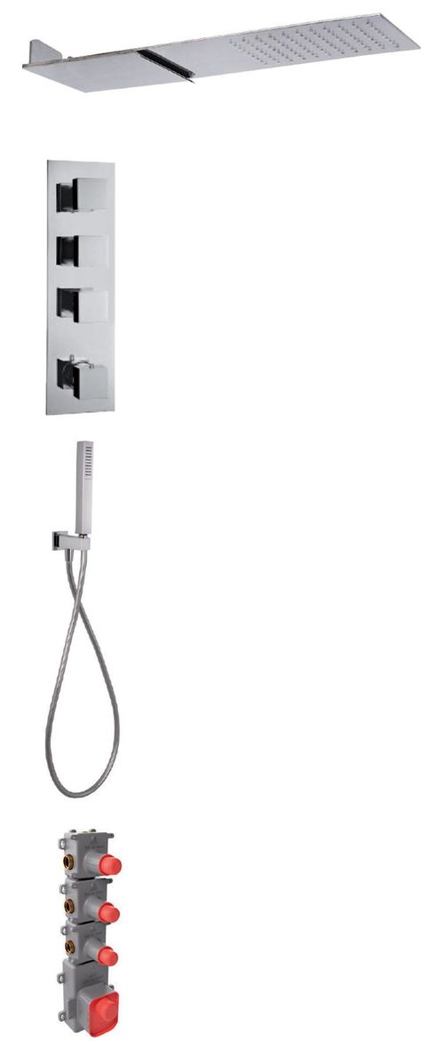 F4349 3 Outlets Thermostatic Shower Set Wall Mounted Showerhead
