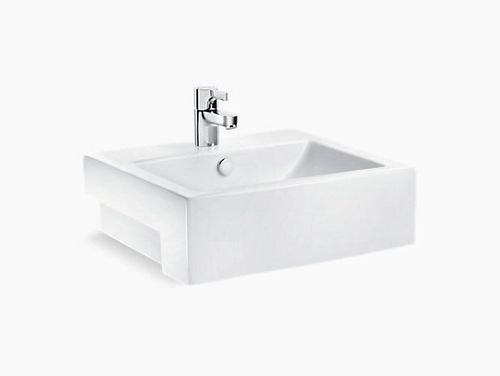 Milano Semi-recessed lavatory with single faucet hole
