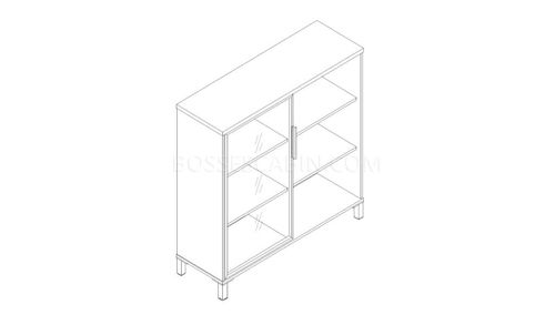 Easy Filing Cabinet With Glass Door - Bcse-96a