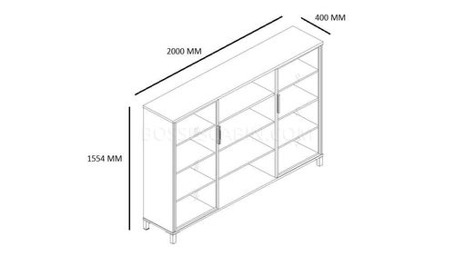 Easy 3 Door Filing Cabinet With Glass Doors - Bcse-97a