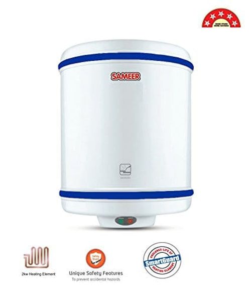 Sameer Spout Isi Marked Water Heater Geyser With Bee 5 Star Rating (10l, White)