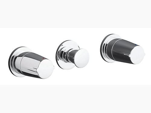 Elevation Recessed bath and shower faucet trim with dual-handle
