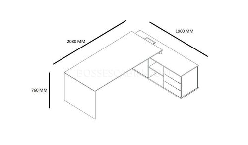Sirius 7 Ft. Office Desk With Side Cabinet - Bcts-10 2.0