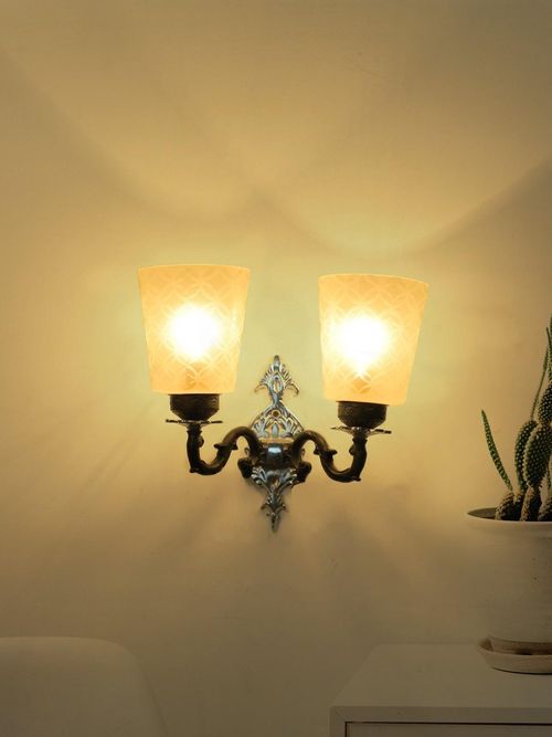 Black & Silver Mystique Double Aluminium Wall Sconce