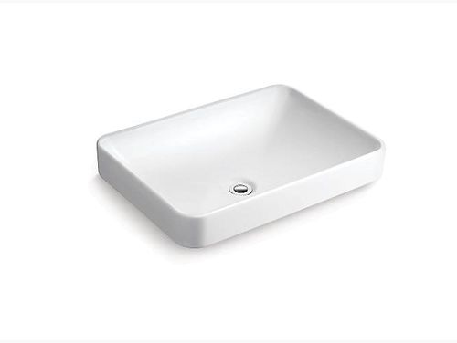 Forefront rectangular Vessel lavatory without faucet hole
