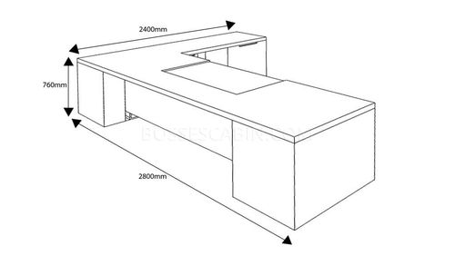 Lexon 9 Ft. Office Table With Side Return - Bctlx-17 2.8