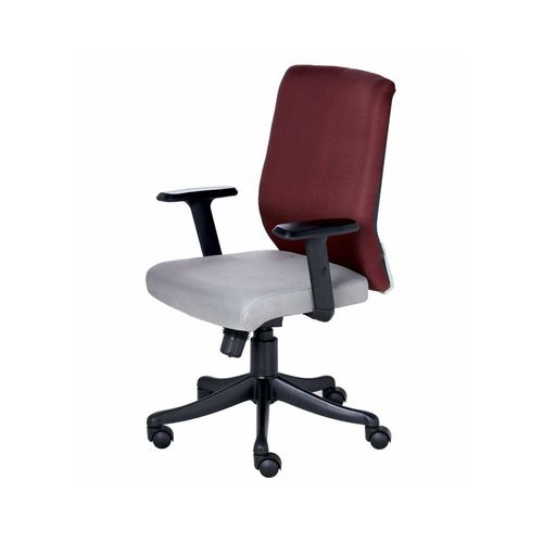 The Nogris Medium Back Chair In Grey And Maroon Color