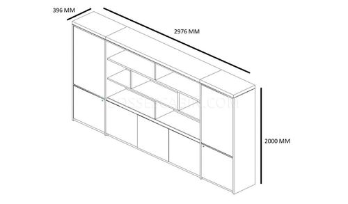 Lexon Full Height Book Case & Office Cabinet - Bcslx-98-2.9