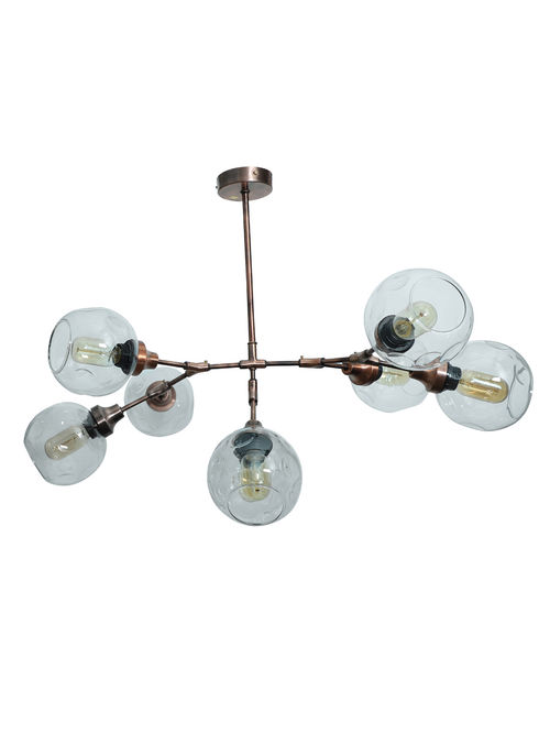 Branching 8 Light Antique Copper Chandelier