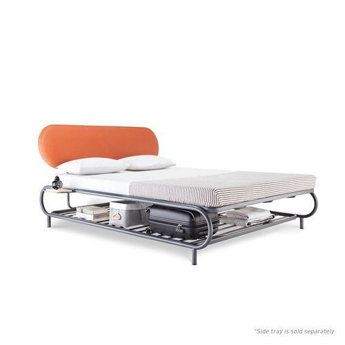 Bud queen bed-Dark gray|Tan