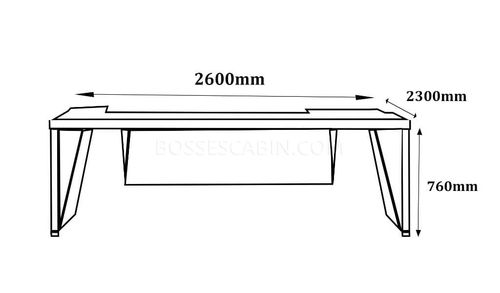 Frank 8.5 Ft. Office Table With Side Return - Bctw-f 2.6