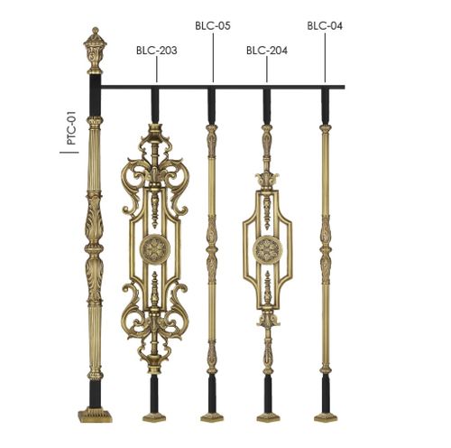 Interior Balcony Railing Type "D" European Antique Brass Stair Railing | Cast Iron offer Aluminium | Baluster Lucknow Dehradun Guwahati