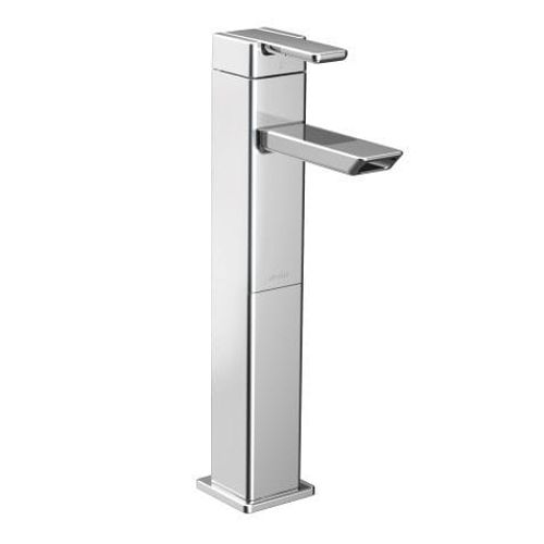 90 Degree  Chrome One-Handle High Arc Vessel Bathroom Faucet