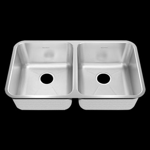 Prevoir Stainless Steel Undermount 32-7/8 Inch by 18-3/4 Inch 2-Bowl Crease Bottom Kitchen Sink