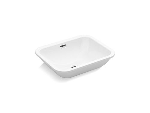 PERFECT UNDER-MOUNT SINK W/ OVERFLOW, SOFT RECTANGLE, GLAZED