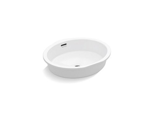 PERFECT UNDER-MOUNT SINK W/ OVERFLOW, CENTRIC OVAL, GLAZED
