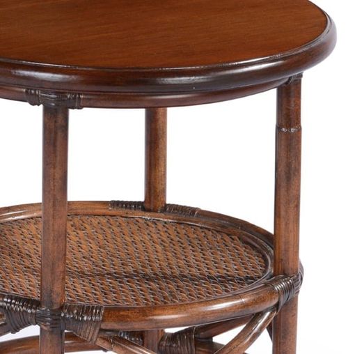 Indiv End Table Rattan Rnd Brown