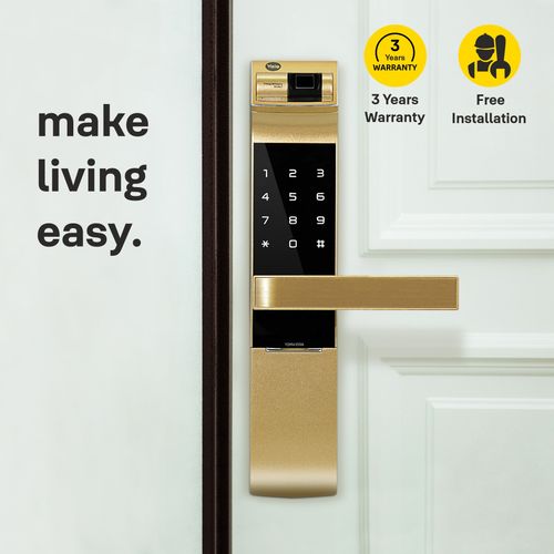 YDM 4109- A Series, Biometric Smart Lock, Gold