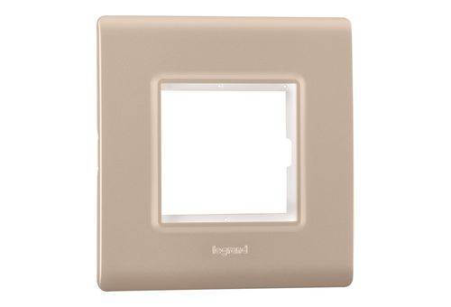 Cover Plate with Frame-2 Module-Aluminium Champagne