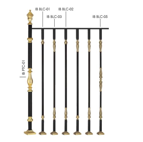 Staircase Railing Type "J2" Elegant Brass Staircase Railings | Baluster Handrail of Wrought offer Cast Iron Chandigarh Delhi
