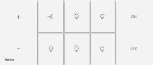 Hohm Vivere 6 M ( 1 Fan 3 Light 2 Dimmer) Lights Corean Integrated Panel,