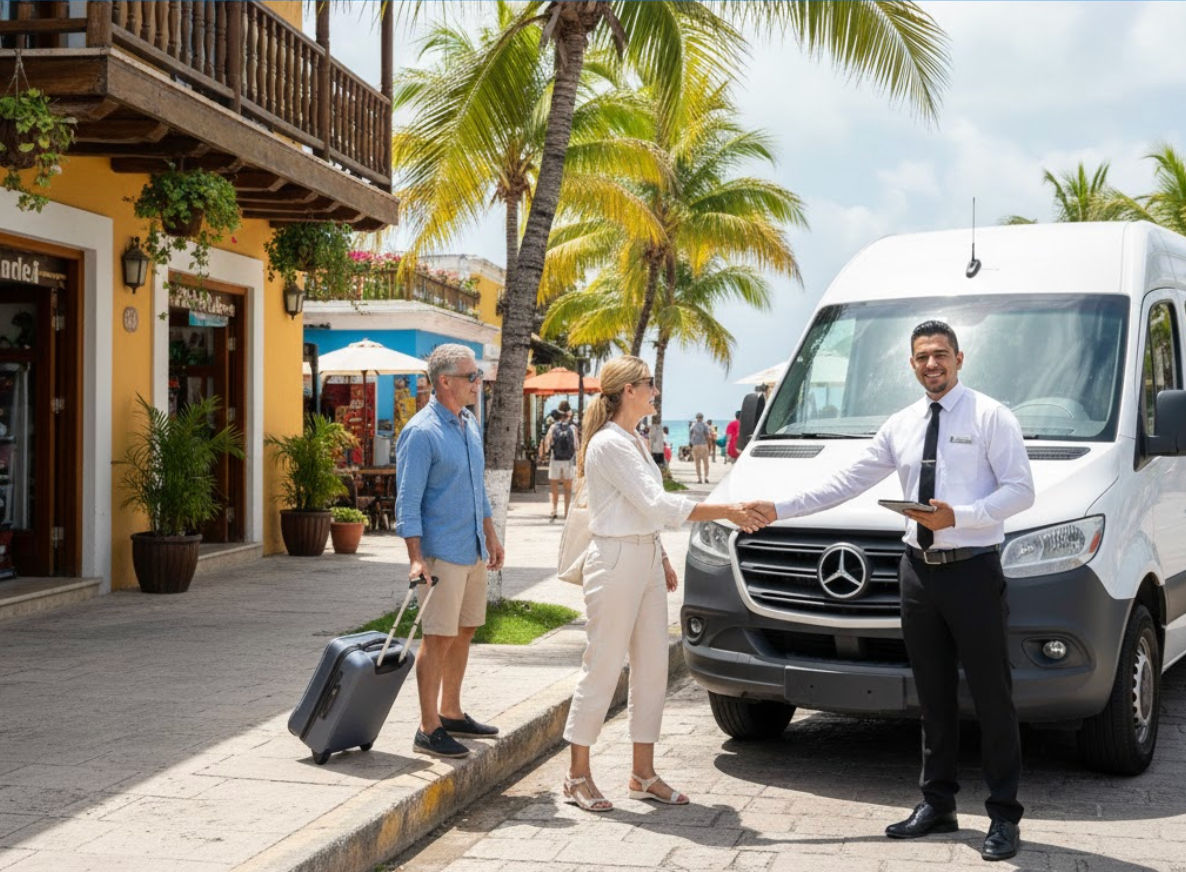 Private transportation service from Cancun to Playa del Carmen with Taxi Shuttle Cancun Arriving at Playa del Carmen with Taxi Shuttle Cancun