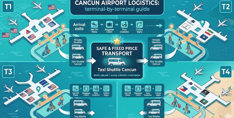 Cancun airport map: Guía logística para saber cómo ir del aeropuerto de Cancún a mi hotel con Taxi Shuttle Cancun