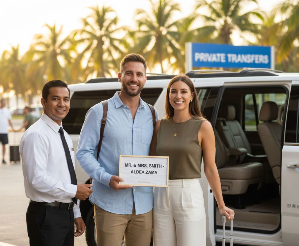 Taxi privado a Aldea Zama Tulum con Taxi Shuttle Cancun