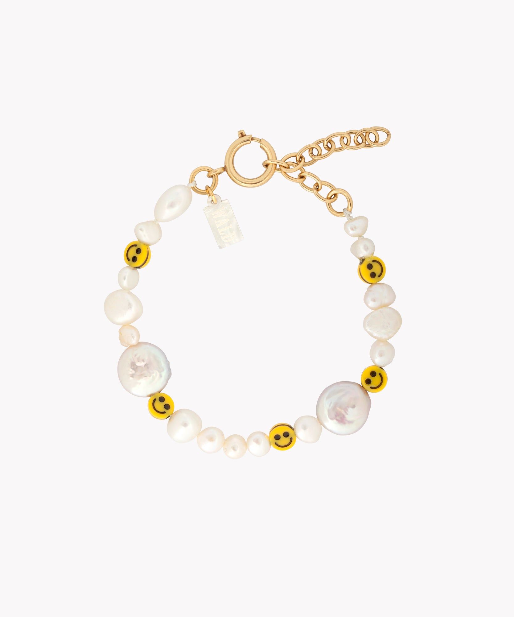 Smilie Dude Pearl Bracelet with Extention