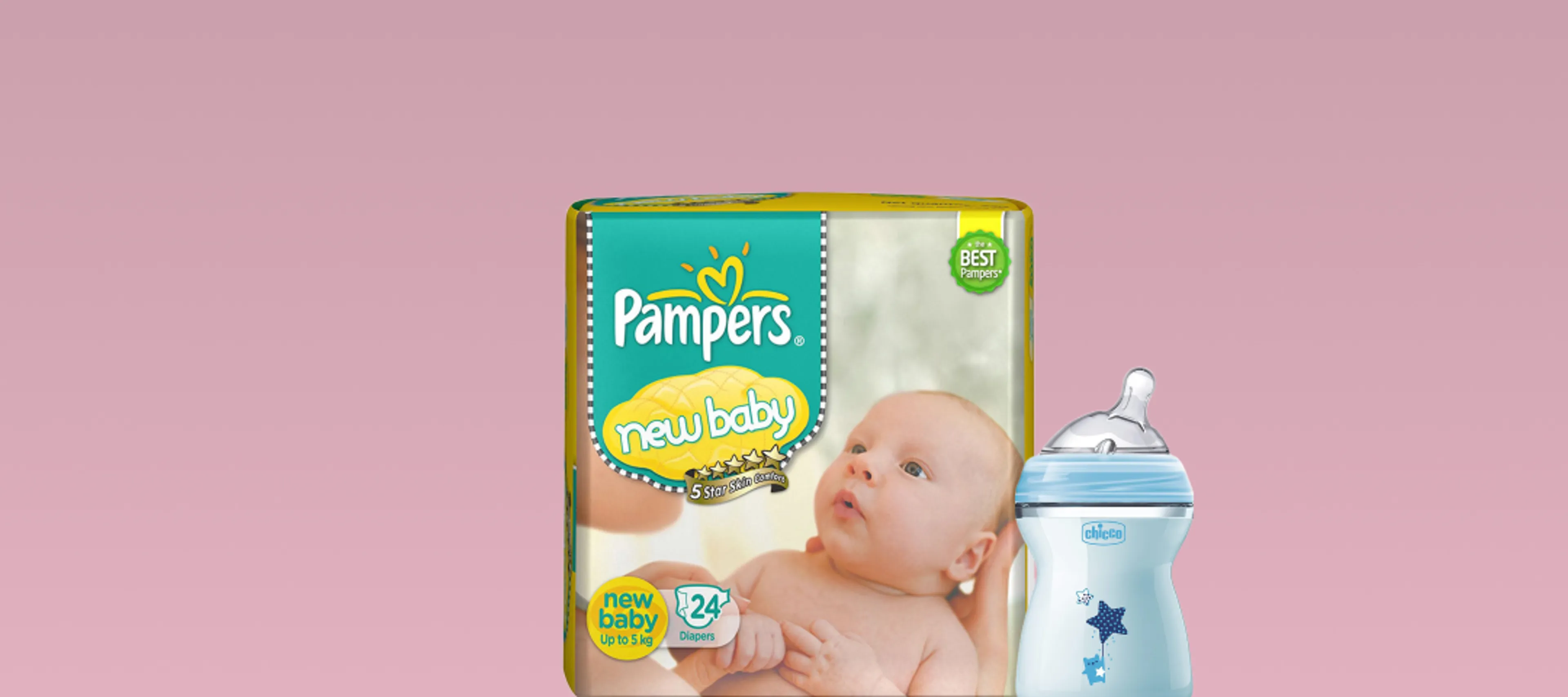 Buy Pampers New Baby Diapers 24 count (Up to 5 kg) Online at Best