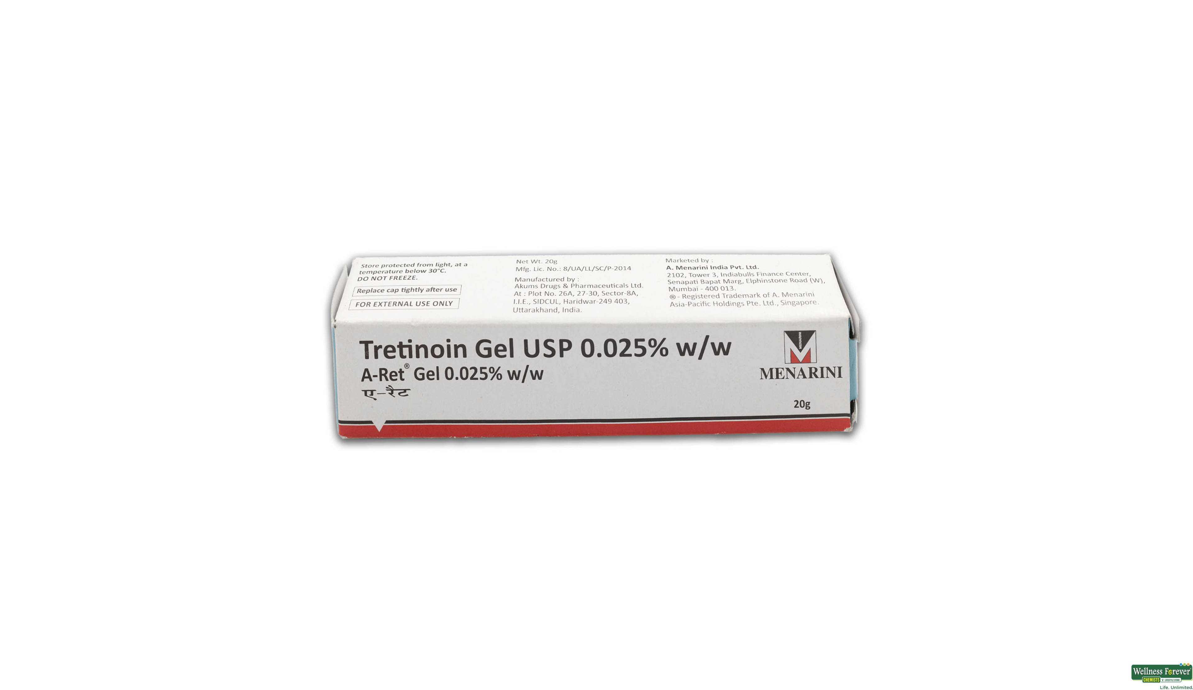 A-RET 0.025% GEL 20GM- 1, 20GM, 