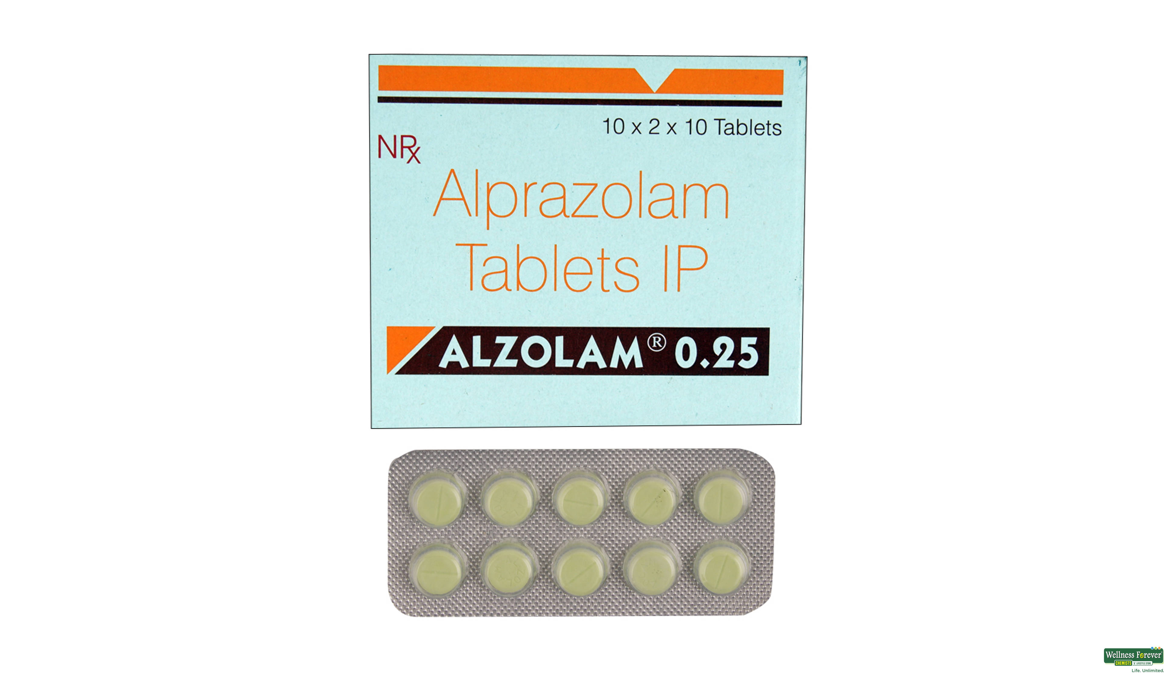 ALZOLAM 0.25MG 10TAB- 1, 10TAB, 