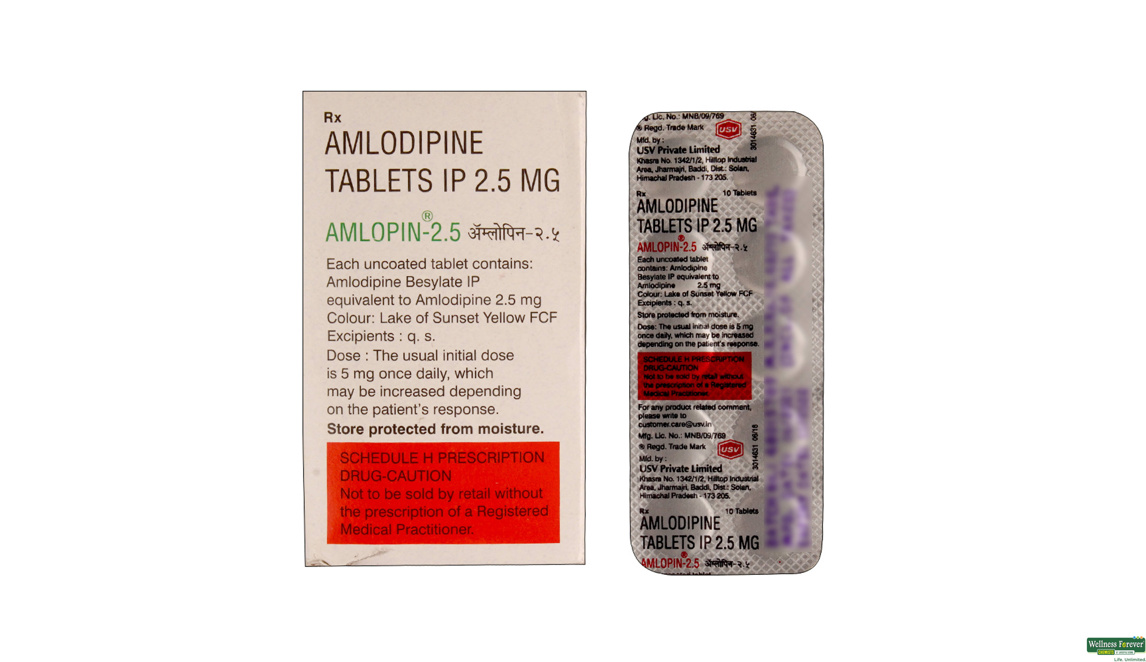 AMLOPIN 2.5MG 10TAB- 2, 10TAB, 