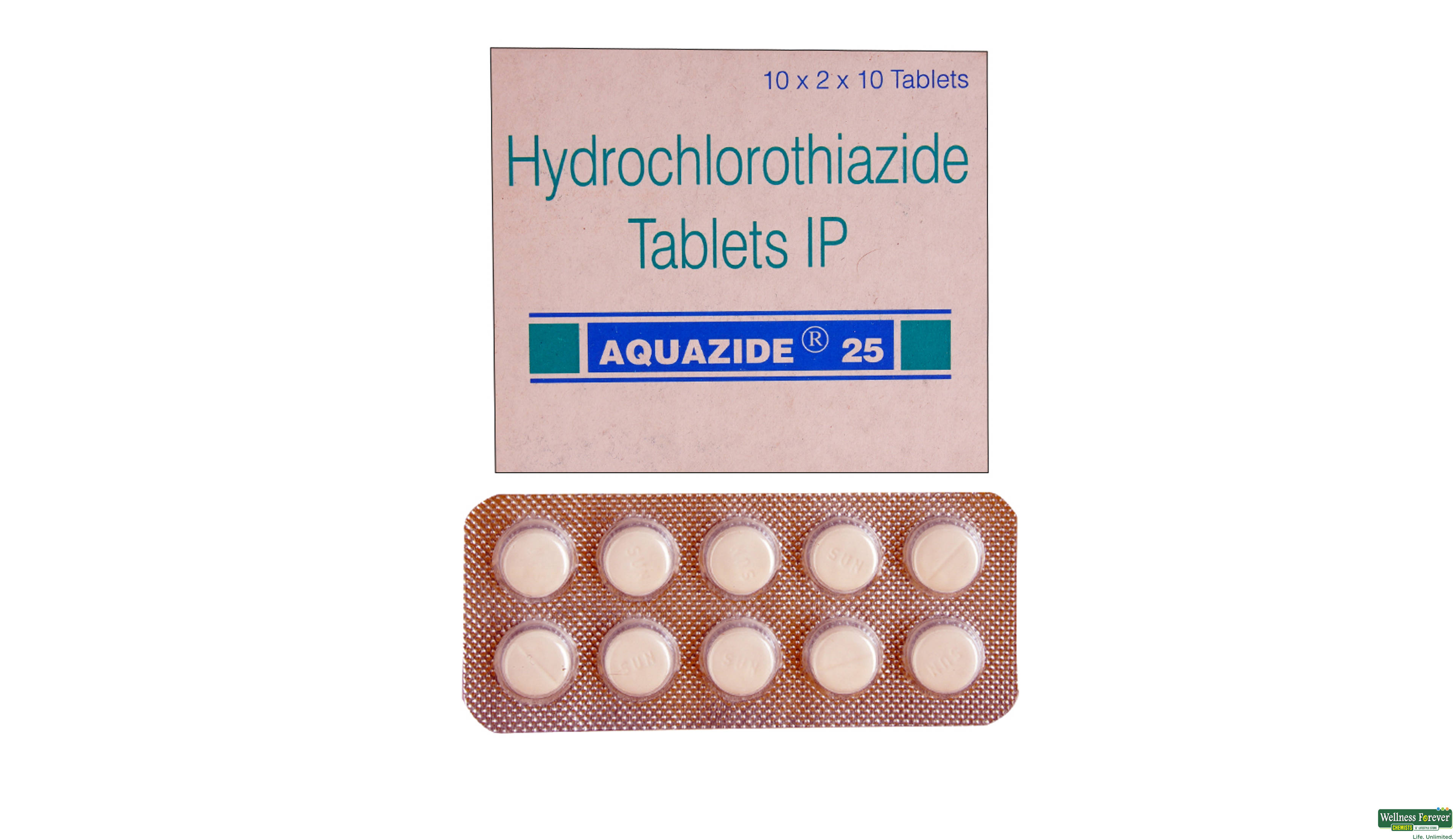 AQUAZIDE 25MG 10TAB- 1, 10TAB, 