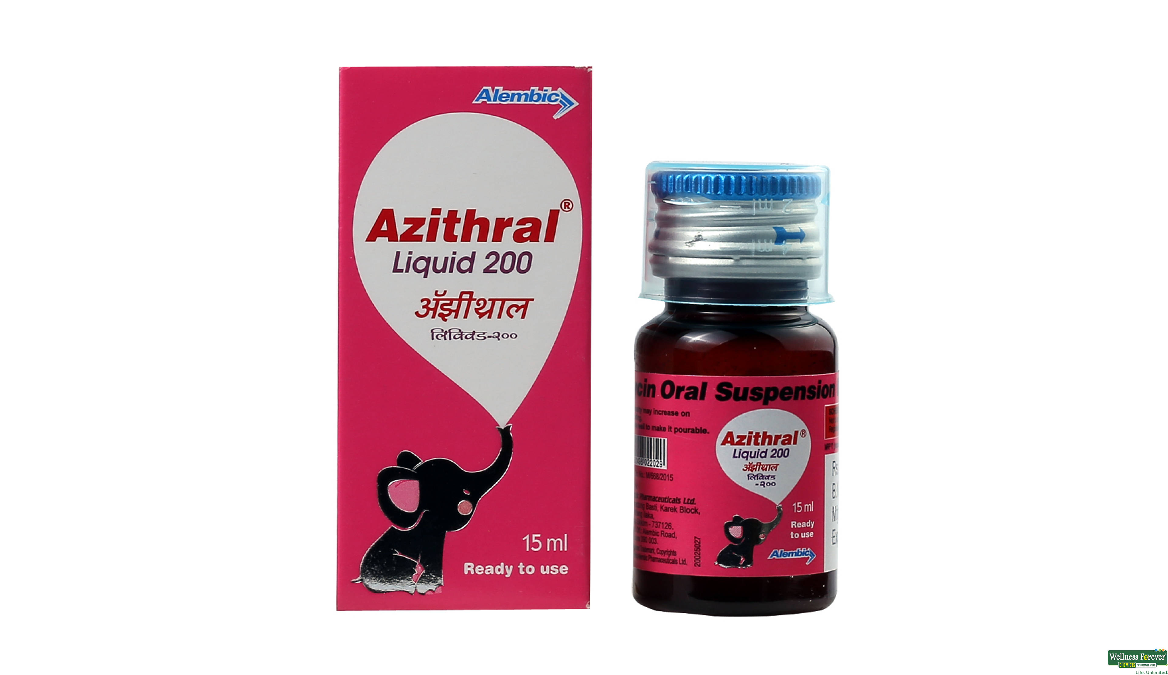 AZITHRAL 200MG LIQ 15ML- 1, 15ML, 