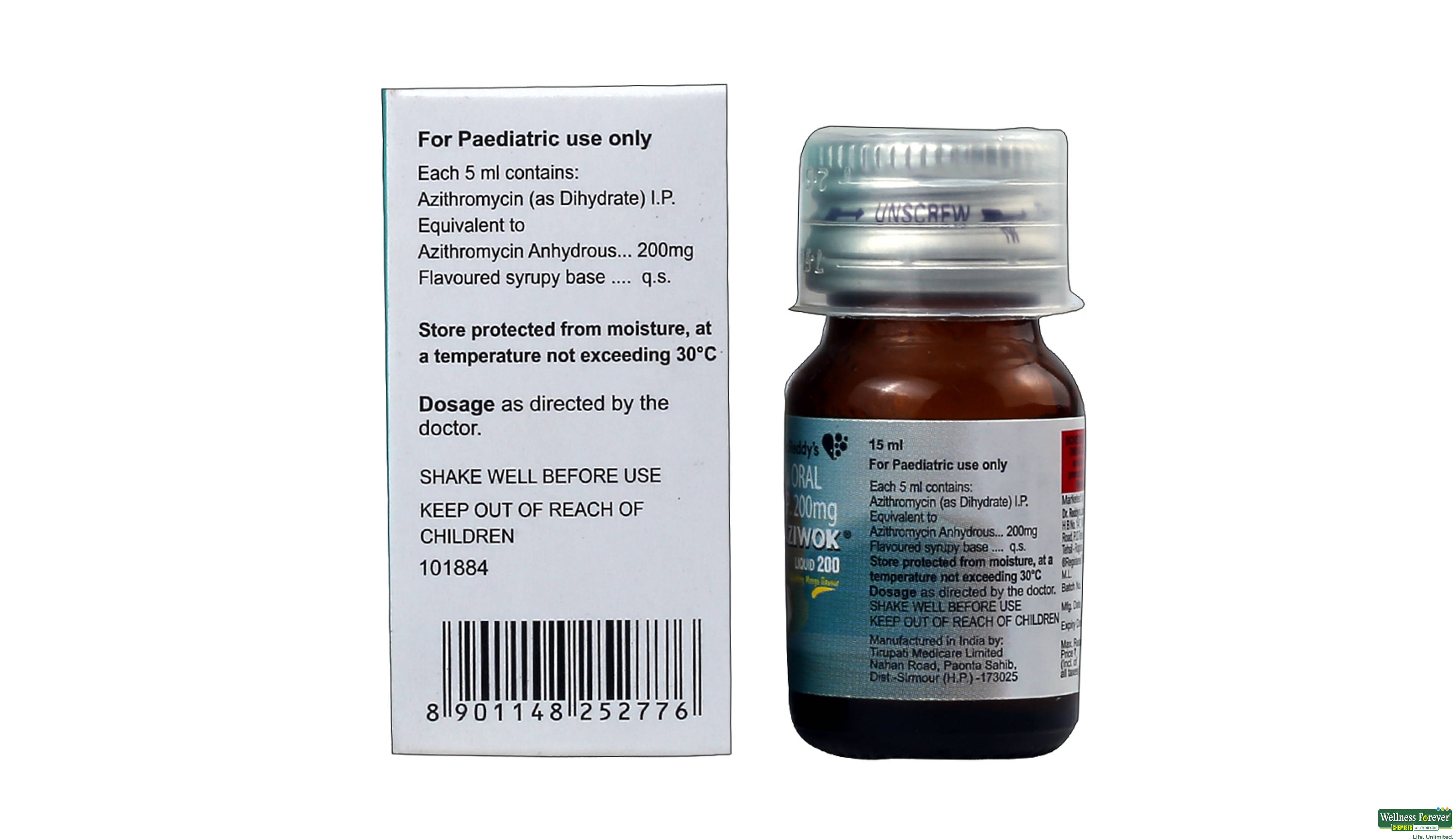AZIWOK 200MG SYP 15ML- 2, 15ML, 